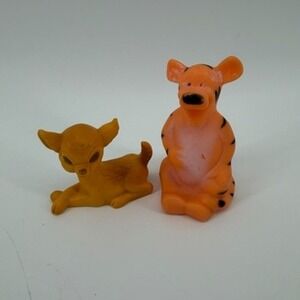 Vintage Walt Disney Productions Tigger and Bambi Vinyl Figures Set